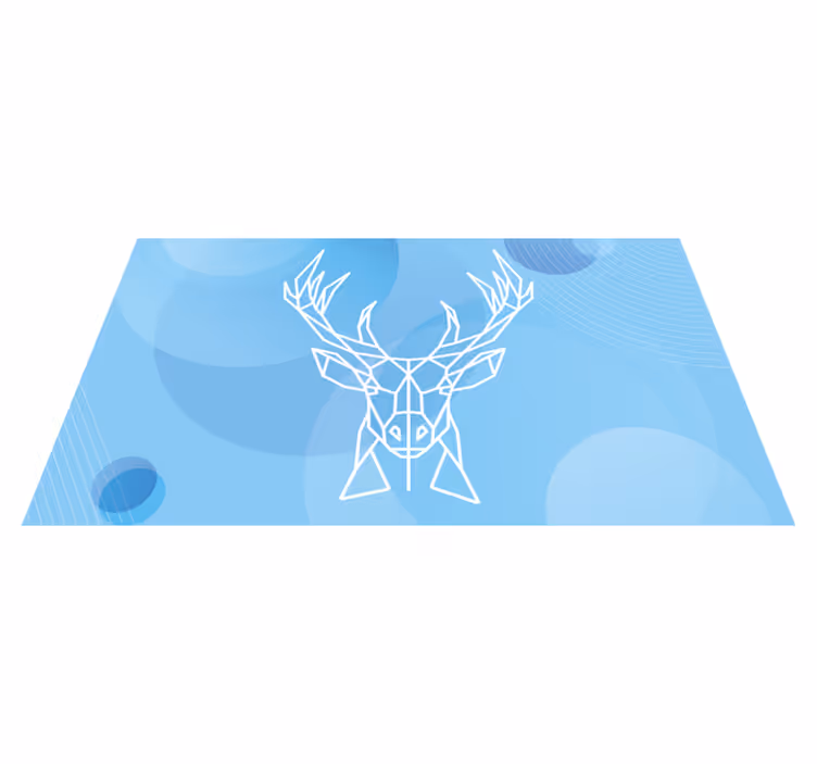 Covor vinil animal cap de cerb geometric - TenStickers