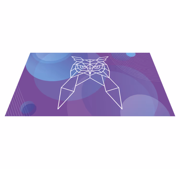 Covor vinil animal artă geometrică cu bufnițe - TenStickers