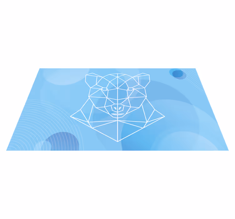 Covor vinil animal contur geometric al ursului - TenStickers