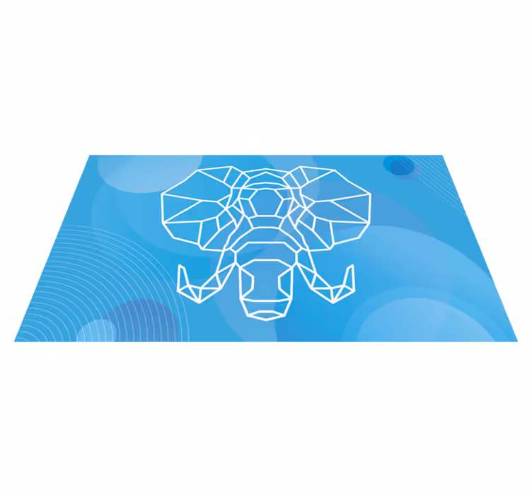 Covor vinil animal față de elefant albastru - TenStickers