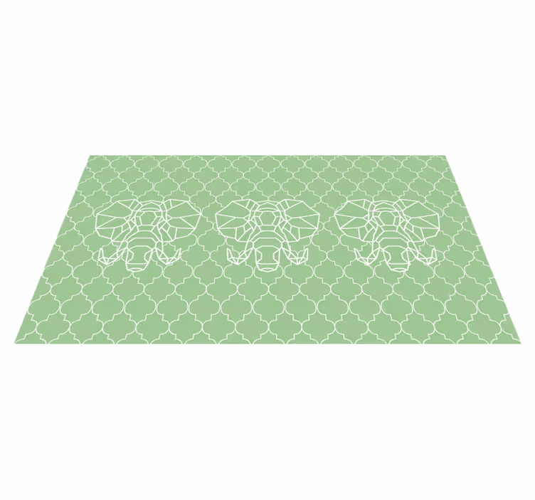 Covor vinil animal elefanți geometrici gren - TenStickers
