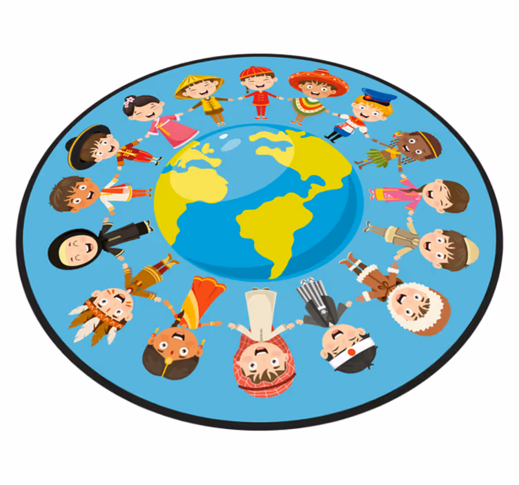 Covor de vinil Adolescenți personaje culturale pentru copii - TenStickers