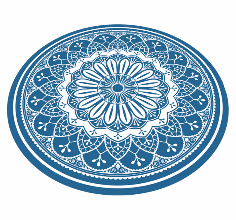 Covor vinil mandala mandala albastră elegantă - TenStickers