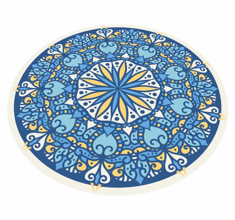 Covor vinil mandala motiv albastru complicat - TenStickers