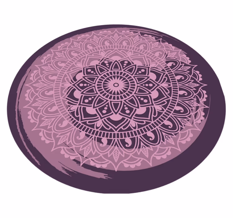 Covor vinil mandala motiv roz elaborat - TenStickers