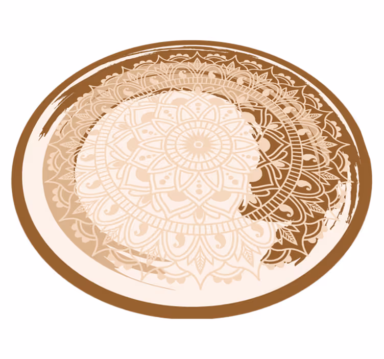 Covor vinil mandala motiv bej elegant - TenStickers