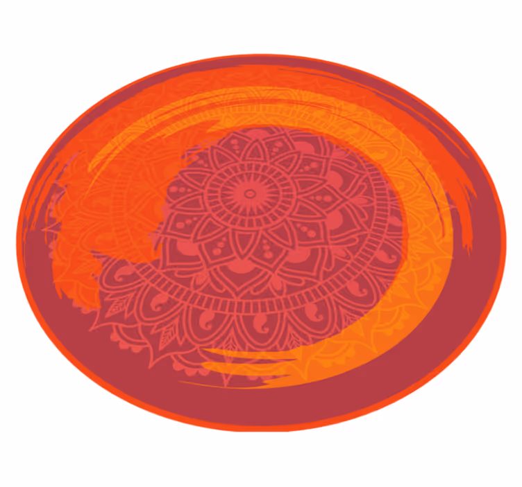 Covor vinil mandala motiv radiant roșu - TenStickers