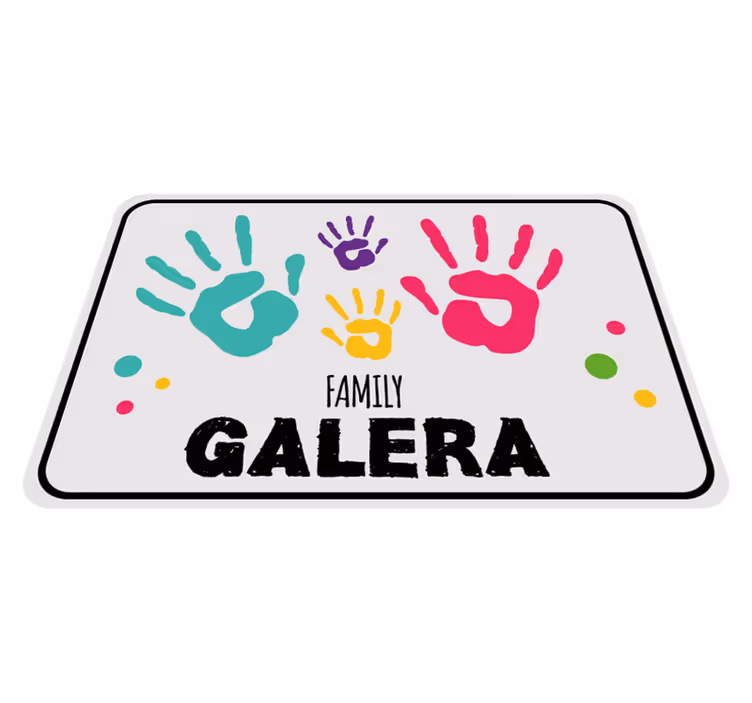 Covor vinil hol intrare amprente cu numele de familie - TenStickers