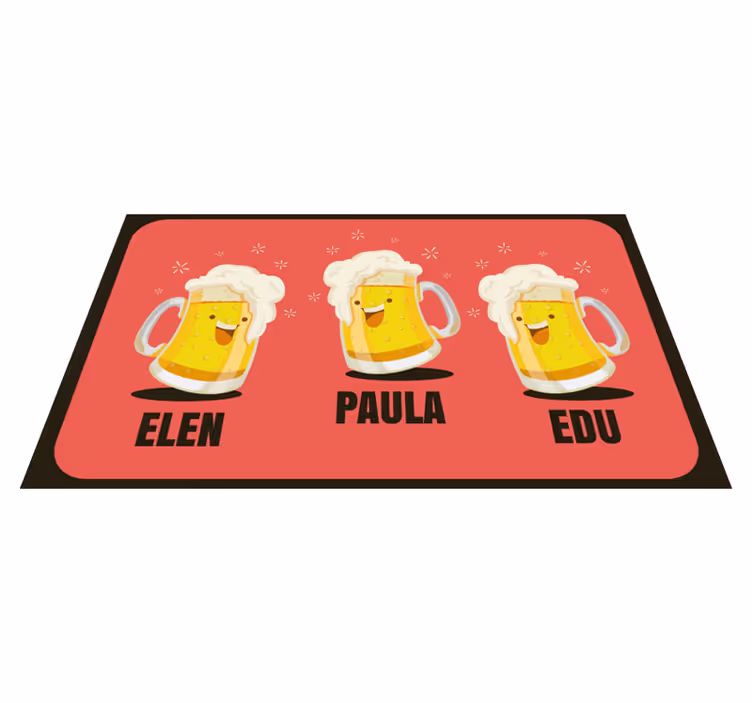 Covor vinil hol intrare halbe de bere personalizate - TenStickers
