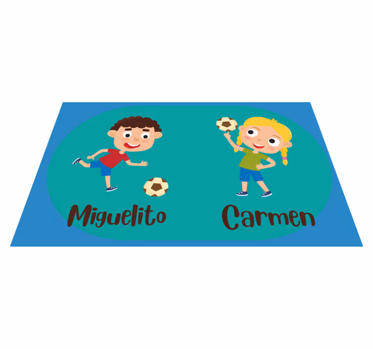 Alții covor de vinil copii care joacă fotbal cu nume - TenStickers