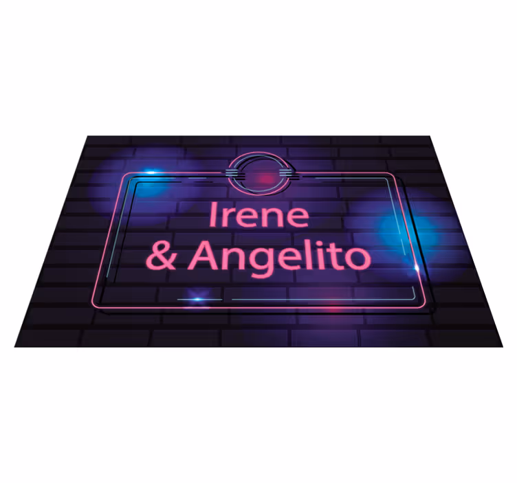 Covor de vinil Adolescenți nume de cuplu neon - TenStickers