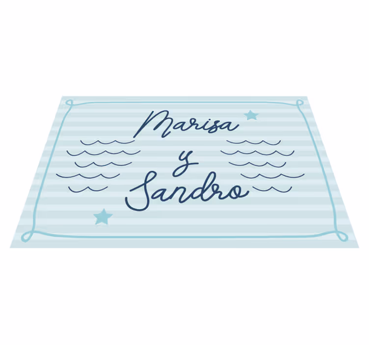 Covor vinil dormitor nume de cupluri marine - TenStickers