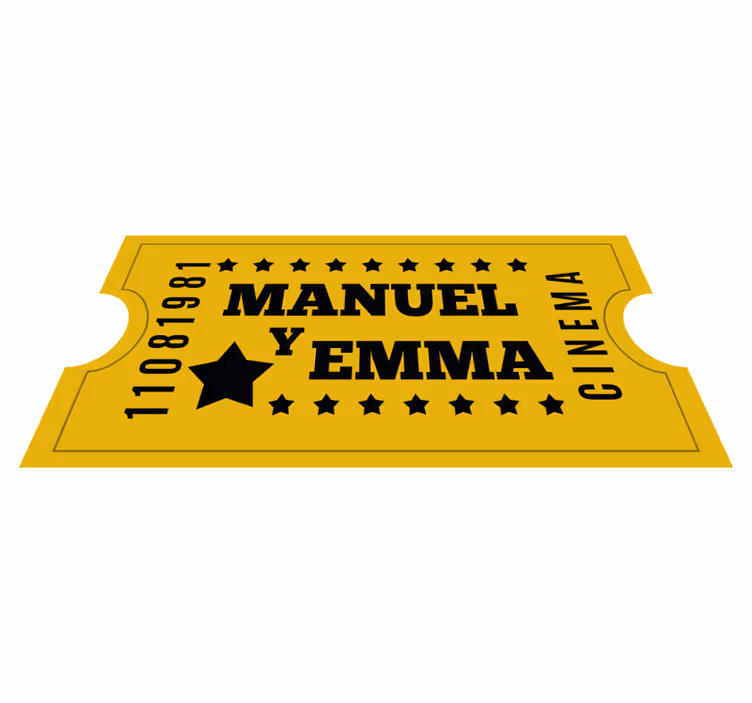 Covor de vinil cu nome bilet de cinema pentru cuplu - TenStickers