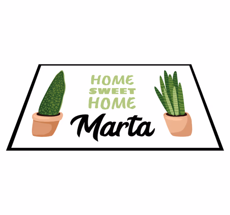 Covor de vinil cu nome casă dulce cu plante - TenStickers