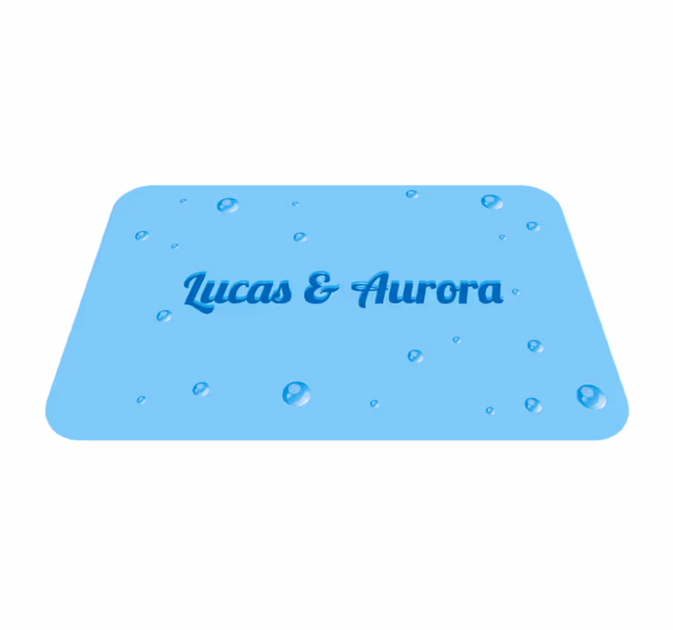 Covor de vinil cu nome nume de cuplu efervescente - TenStickers
