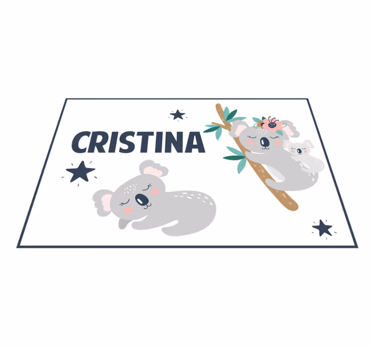 Covor de vinil cu nome distracție în familie de koala - TenStickers