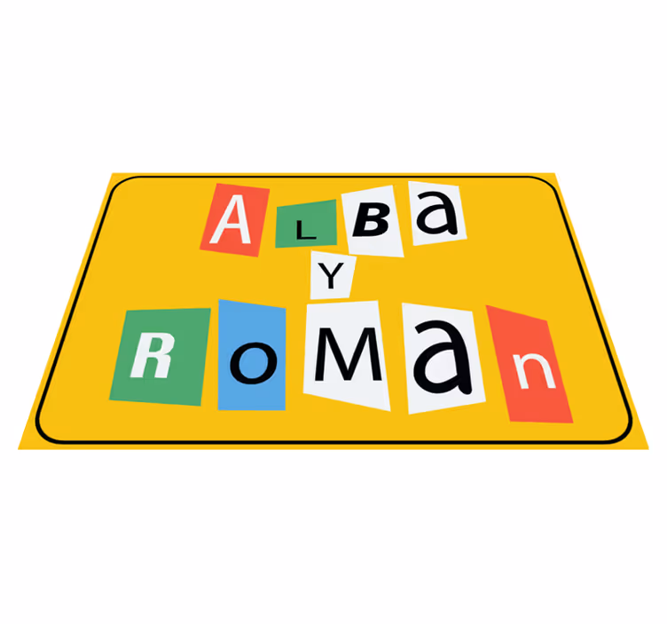 Covor de vinil cu nome piese de puzzle pentru cuplu - TenStickers