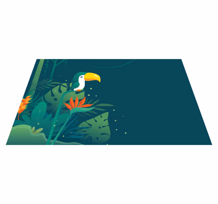 Covor vinil cu aspect de natura scena tucanului tropical - TenStickers