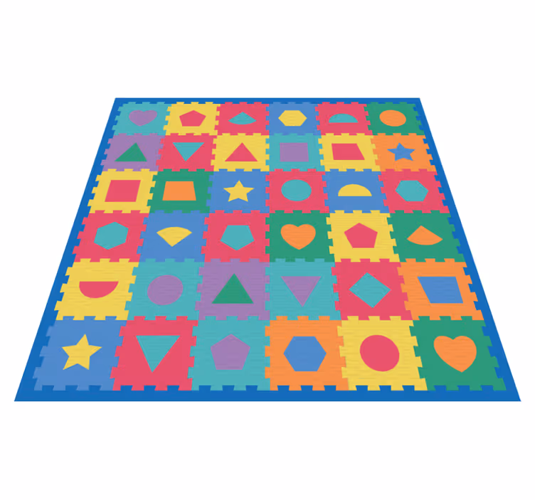 Covor de vinil pepiniere imitație de puzzle colorat - TenStickers