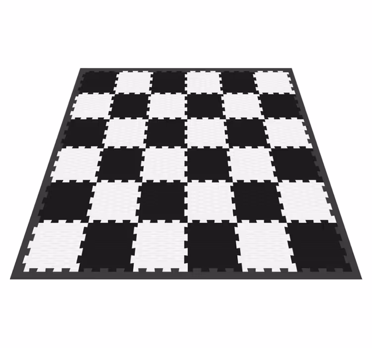 Puzzle alb-negru pătrate pentru copii - TenStickers