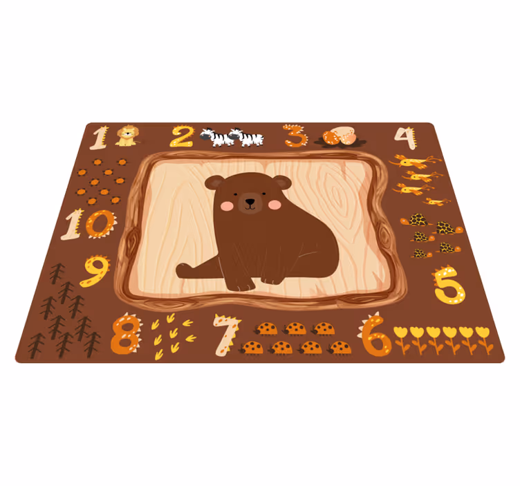 Pădure animale cu numere covoraș pentru copii - TenStickers