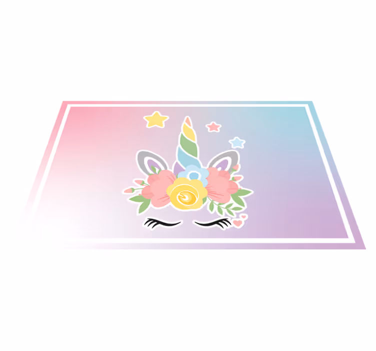 Covor de vinil pentru copii pandantiv floral unicorn - TenStickers