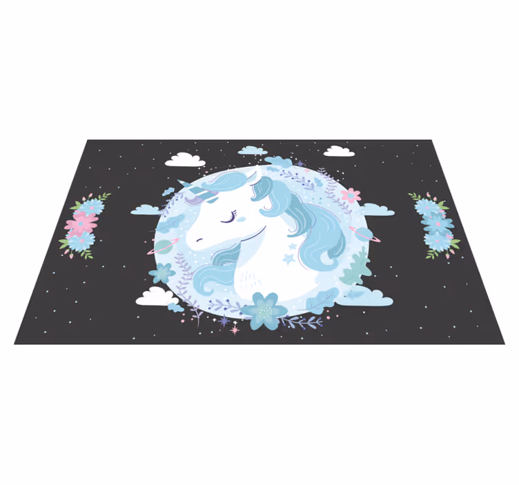 Covor de vinil pentru copii scenă de vis cu unicorn - TenStickers