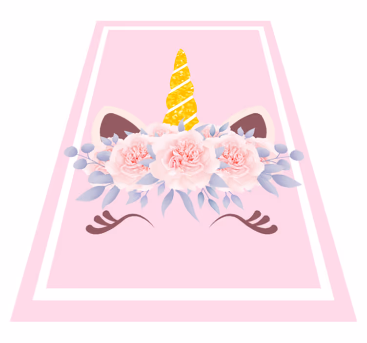 Covor de vinil pentru copii magie florală unicorn - TenStickers