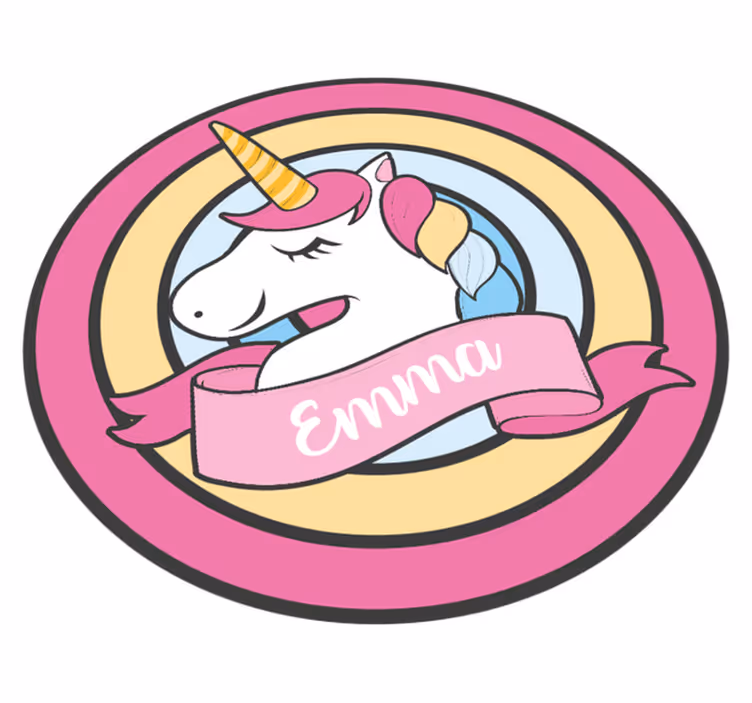 Alții covor de vinil nume de unicorn în insignă - TenStickers