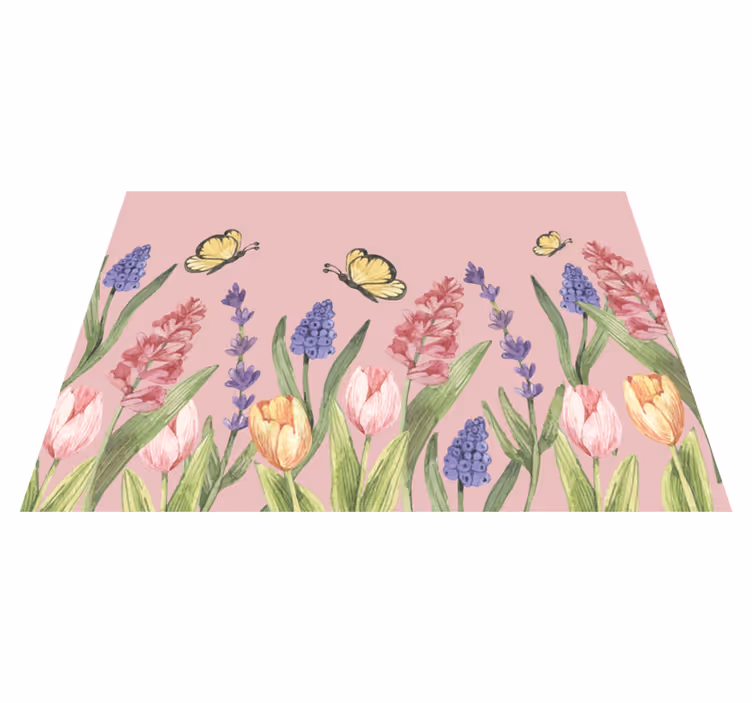 Covor vinil flori și plante emblema grădinii botanice - TenStickers