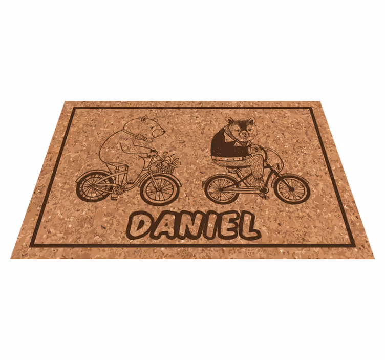 Alții covor de vinil urși cu bicicleta și nume - TenStickers
