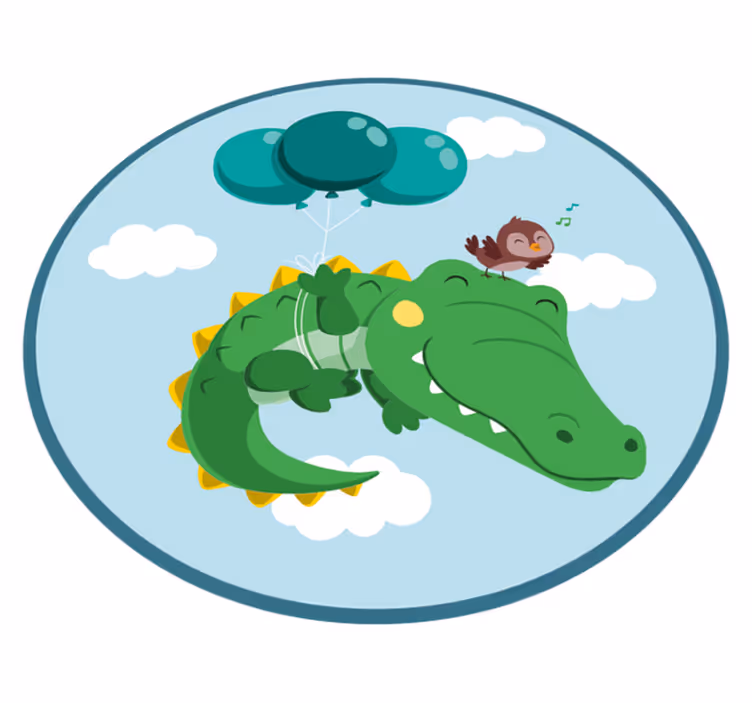 Covor de vinil pepiniere aventură fericită cu crocodili - TenStickers