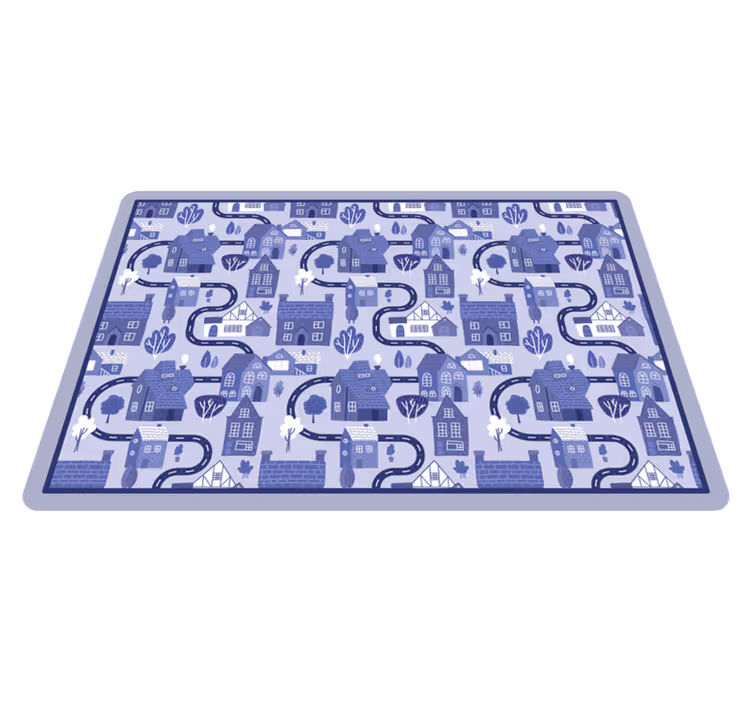 Covor de vinil drumuri design urban albastru - TenStickers