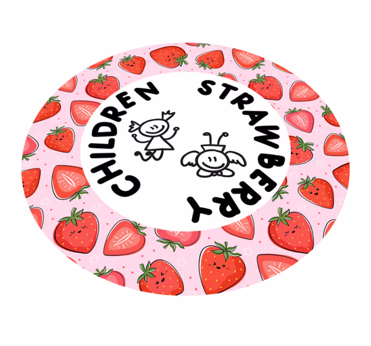 Covor de vinil pentru bucătărie căpșuni și copii - TenStickers