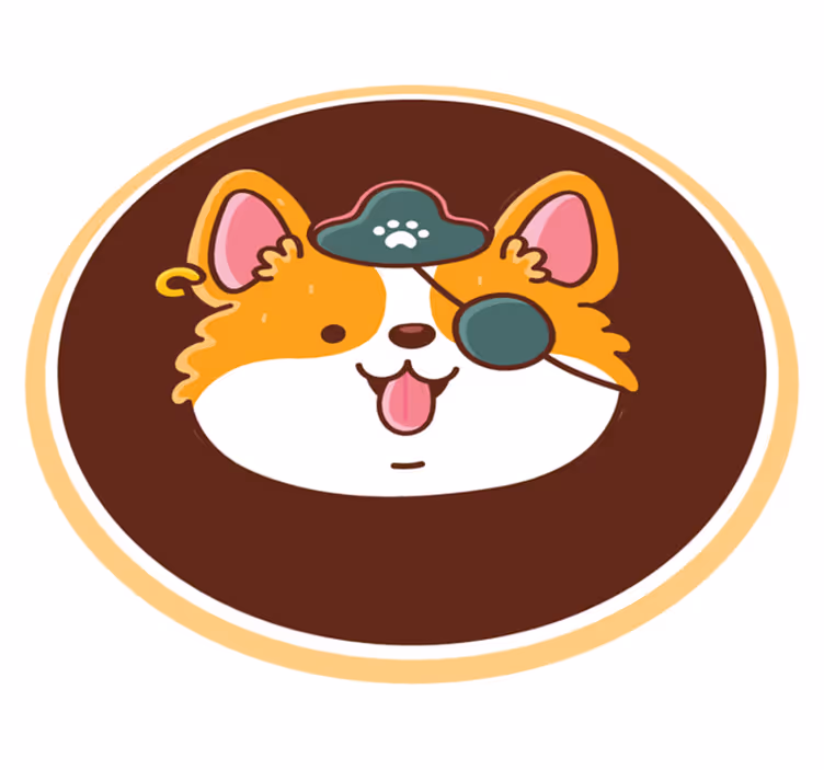 Covor vinil modern emblema căpitanului corgi - TenStickers