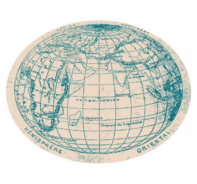 Covor de vinil harta lumii designul globului geografic - TenStickers
