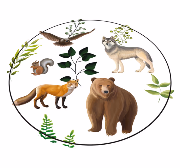 Alții covor de vinil creaturi prietenoase ale pădurii - TenStickers