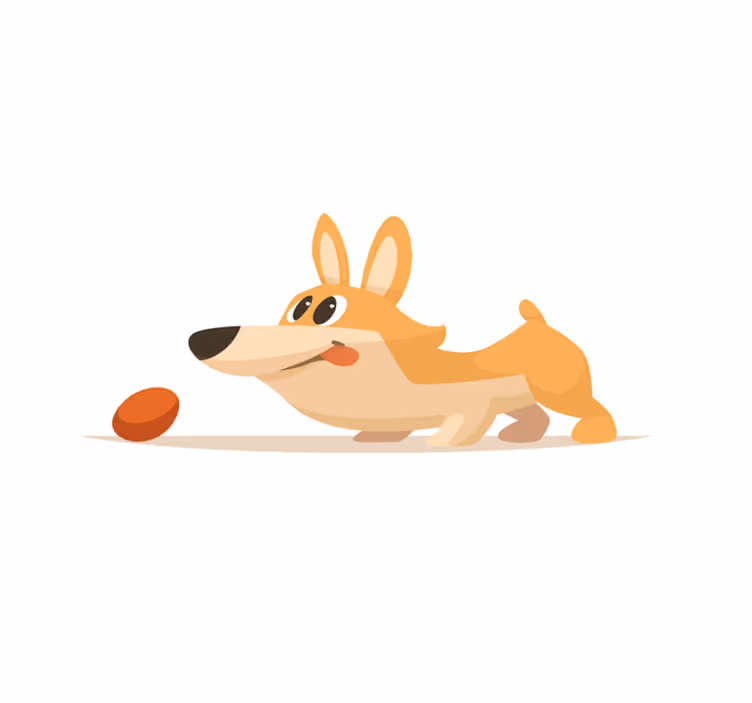 Alții covor de vinil urmărire jucăușă cu corgi - TenStickers