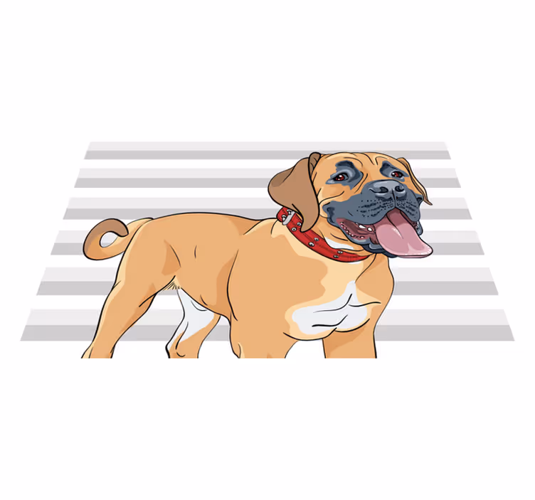 Covor vinil animal ilustrație de mastiff gâfâind - TenStickers