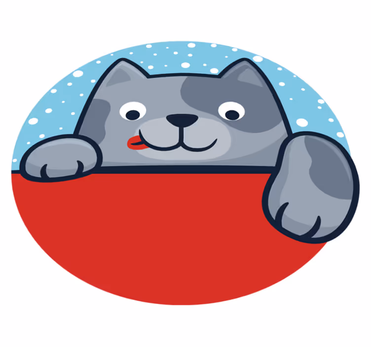 Pisică cu limba scoasă din gură covor pentru animale - TenStickers