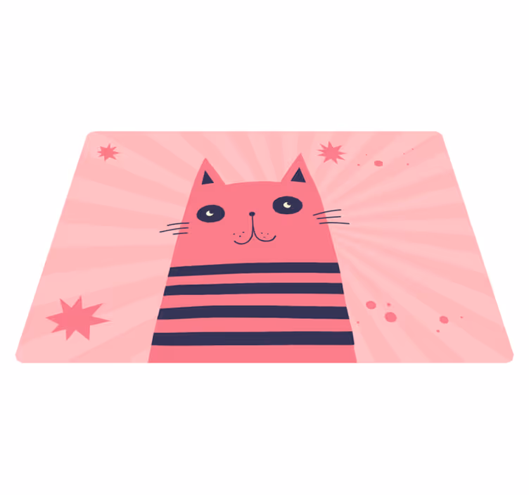 Covor original pentru dormitorul pisicii roz - TenStickers