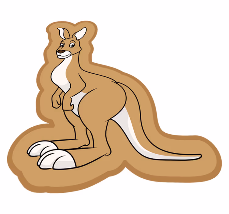 Covor de animale cangur de desene animate - TenStickers