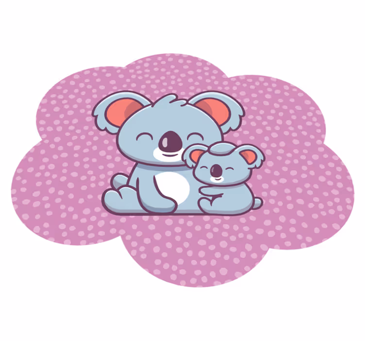 Covor de vinil pentru copii designul familiei de koala - TenStickers
