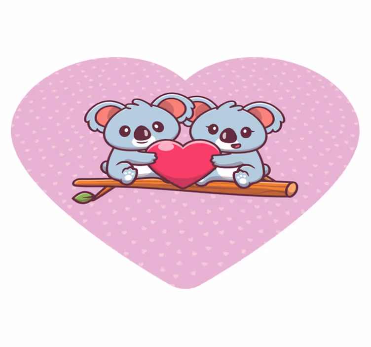 Covor de vinil pentru copii urși koala îmbrățișându-se - TenStickers