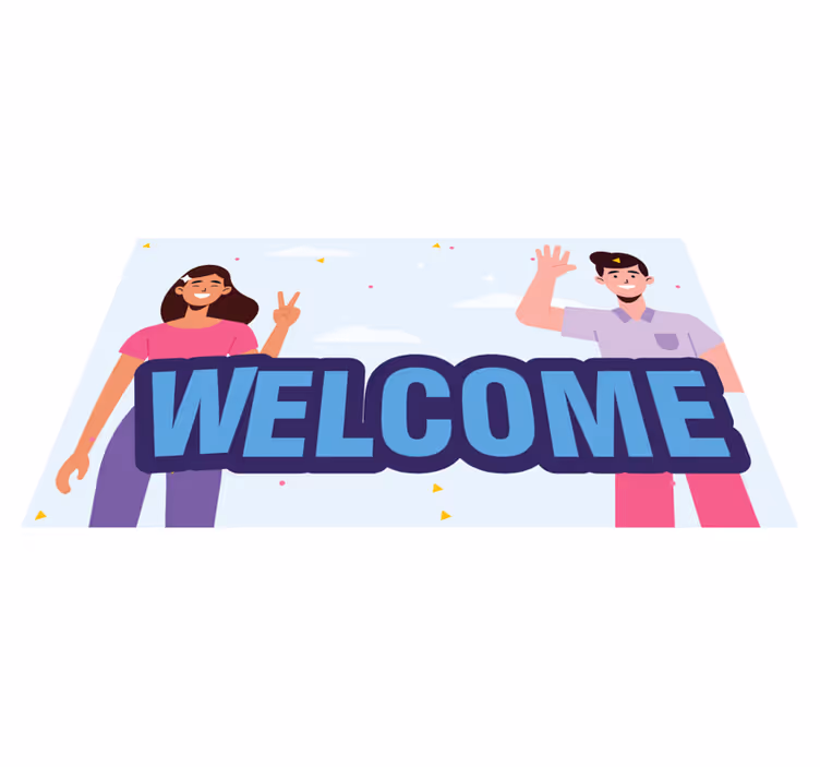 Covor vinil hol intrare salutări de bun venit - TenStickers