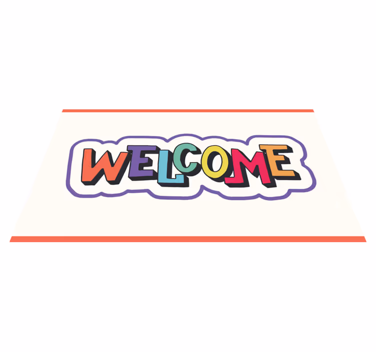 Covor vinil hol intrare semn de bun venit colorat - TenStickers