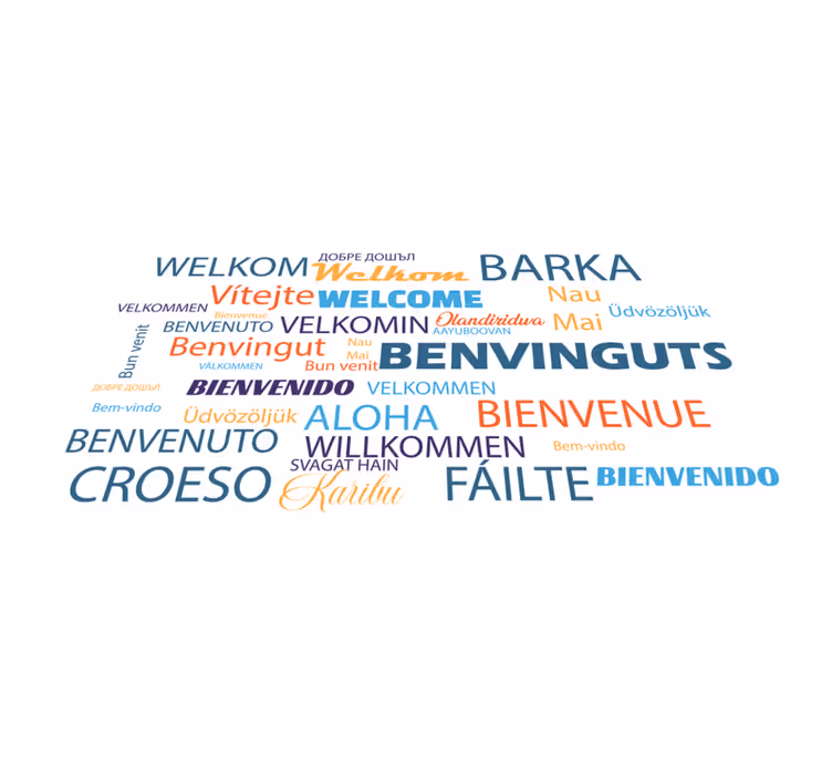 Bun venit în multe limbi gresie de intrare - TenStickers