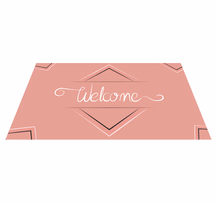 Covor vinil hol intrare semn roz de bun venit - TenStickers