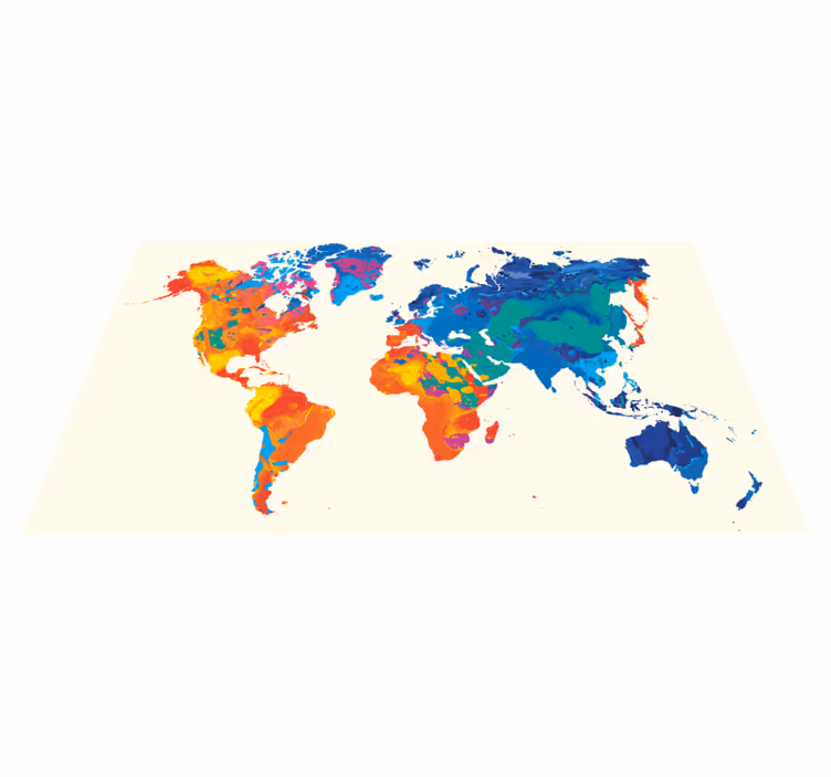 Covor de vinil harta lumii atlas global vivid - TenStickers