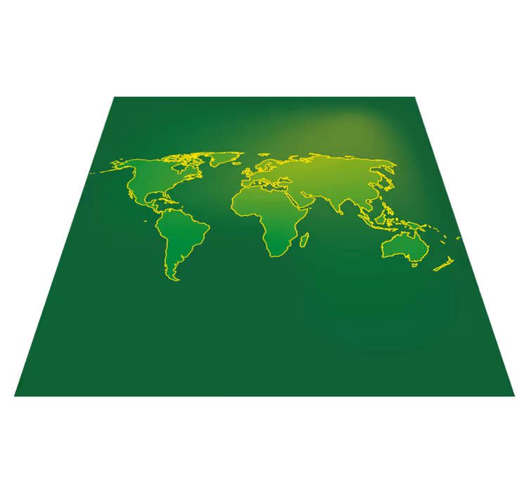 Covor de vinil harta lumii schita universului verde - TenStickers